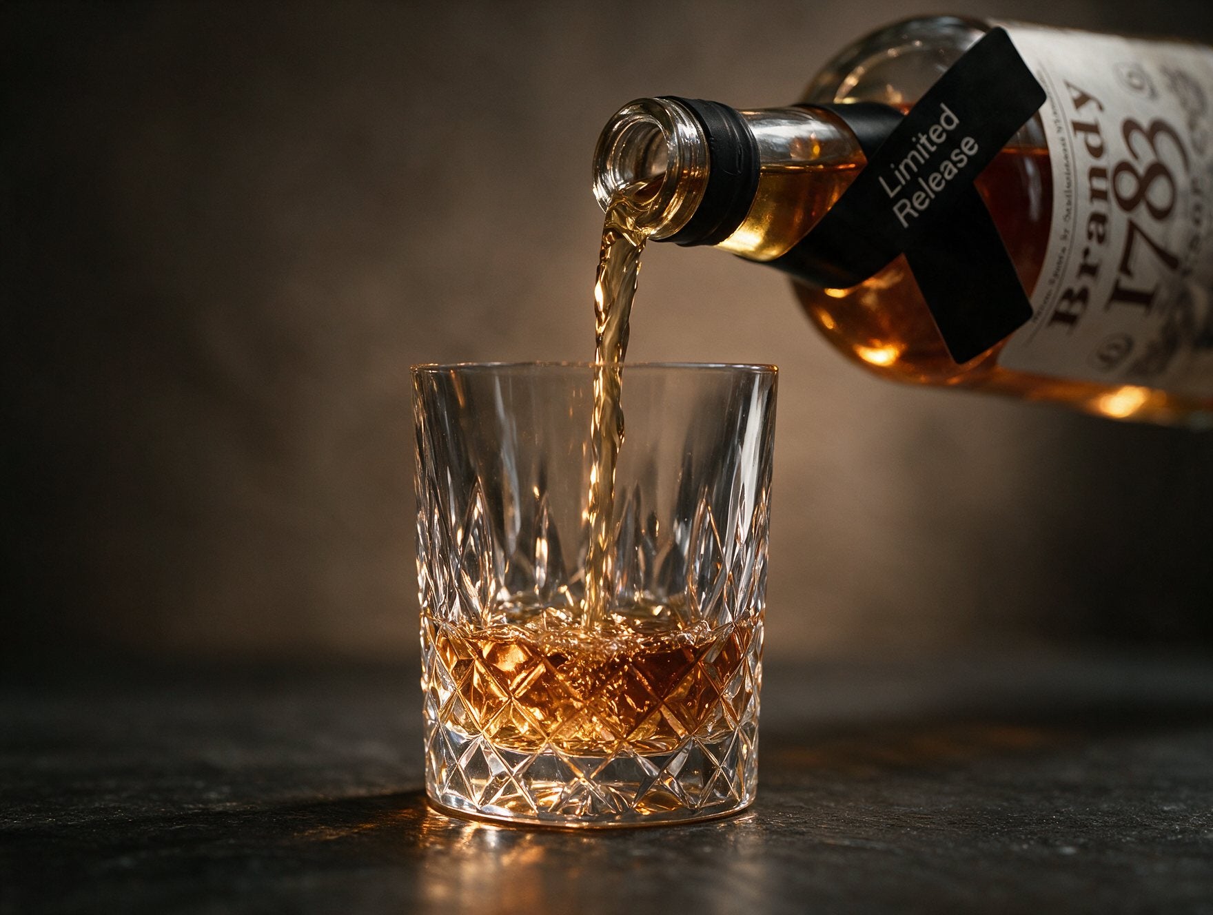 Brandy 1783 wird in ein Glas eingeschenkt